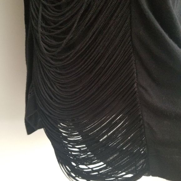*SOLD* YOUNG FABULOUS & BROKE | ombre dress fringes silk navy blue sz S - Picture 5 of 11